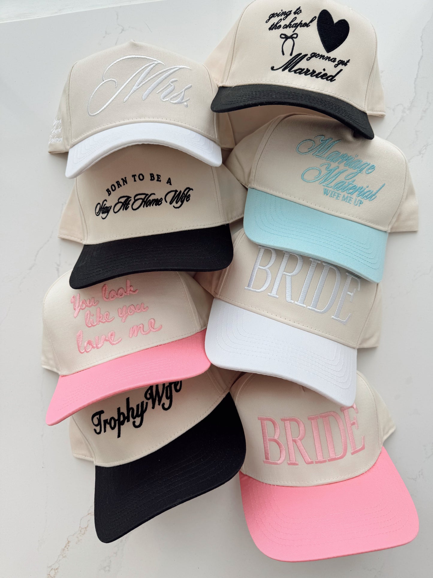 Embroidered - You Look Like You Love Me - Pink Vintage Trucker Hat