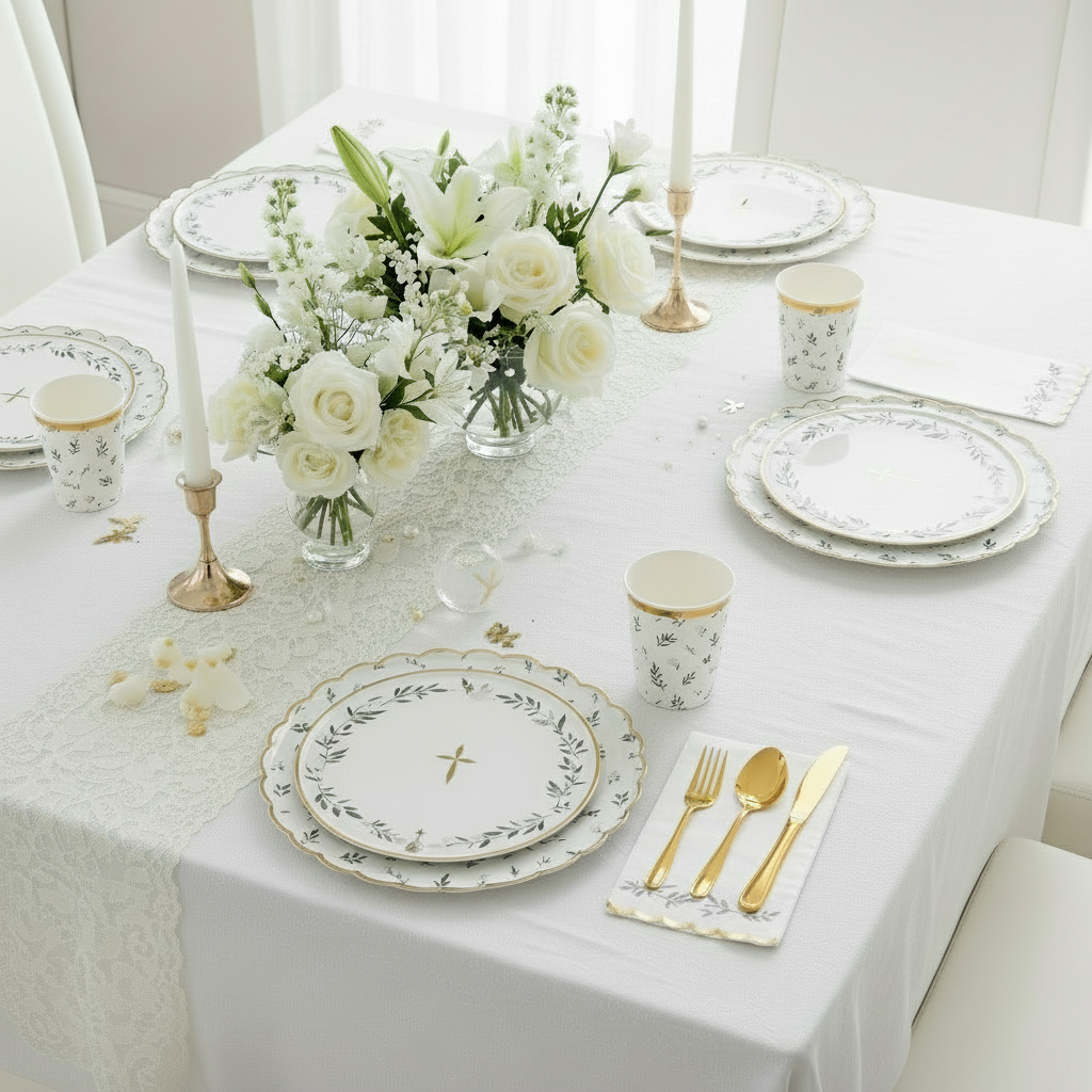 Religious Eucalyptus Dessert Plates 8" (Set of 8)