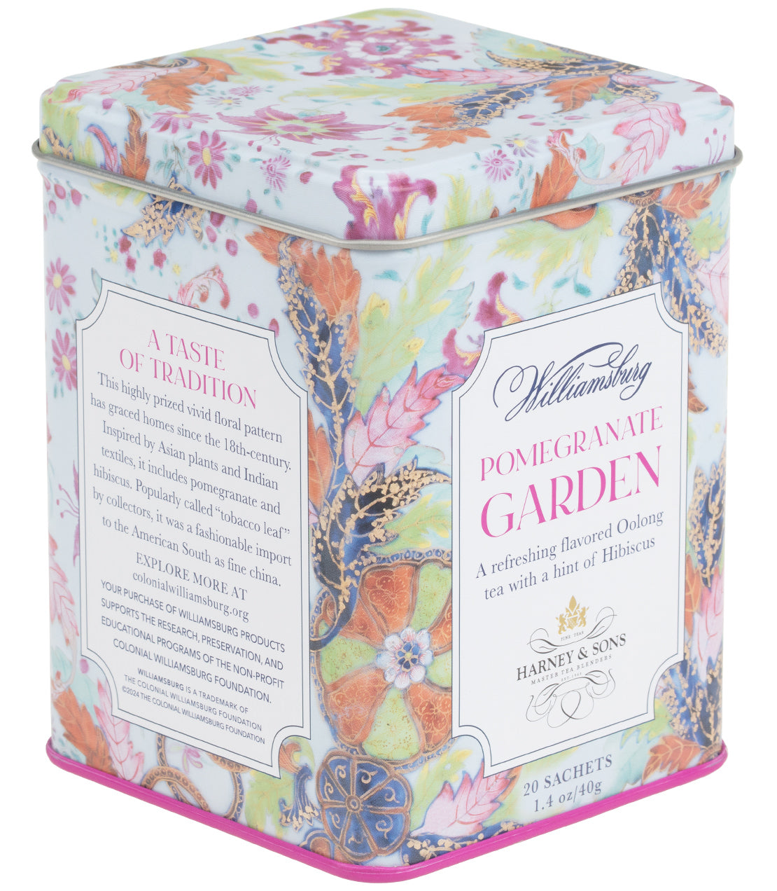 Williamsburg Pomegranate Garden, Tin of 20 Sachets