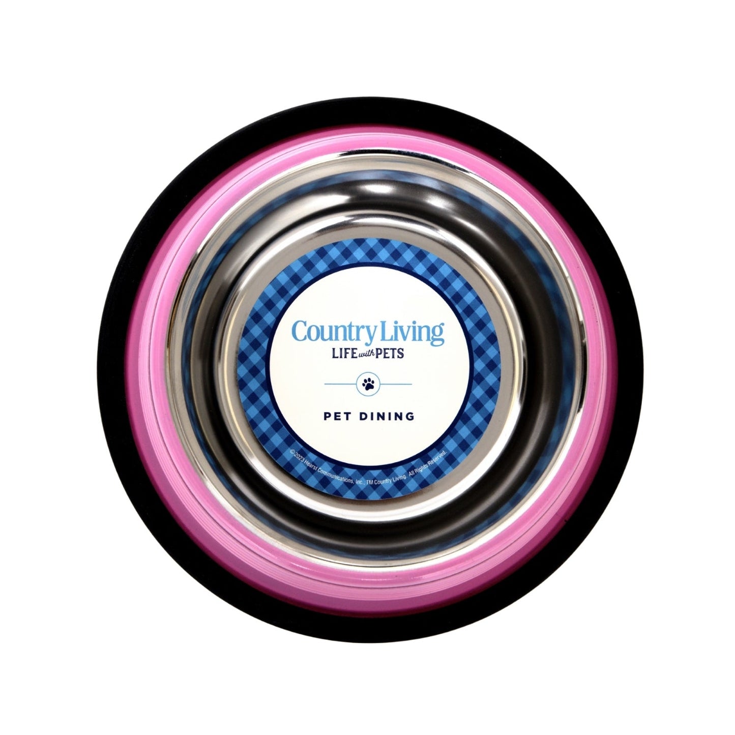 Country Living Set of 2 Ribbed Non-Slip Pet Bowls – Carnation Pink