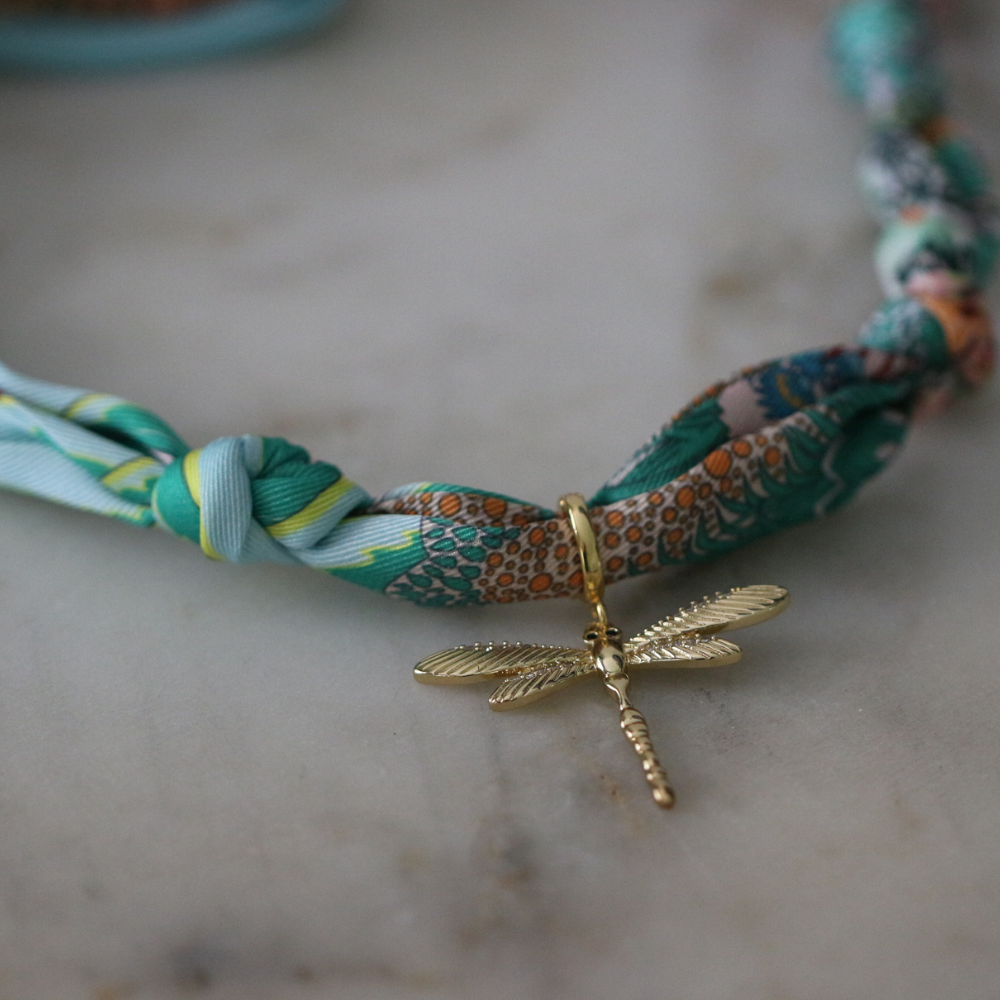 Golden Dawn Dragonfly Scarf Necklace