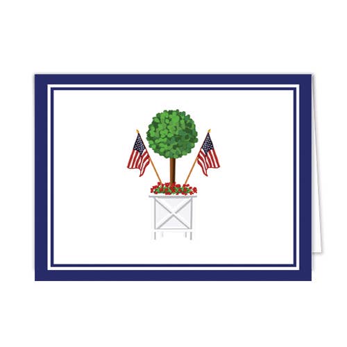 Folded Notecard Set of 10 | Patriotic Topiary