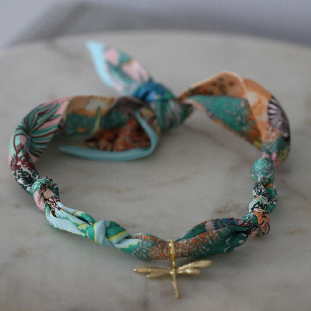 Golden Dawn Dragonfly Scarf Necklace