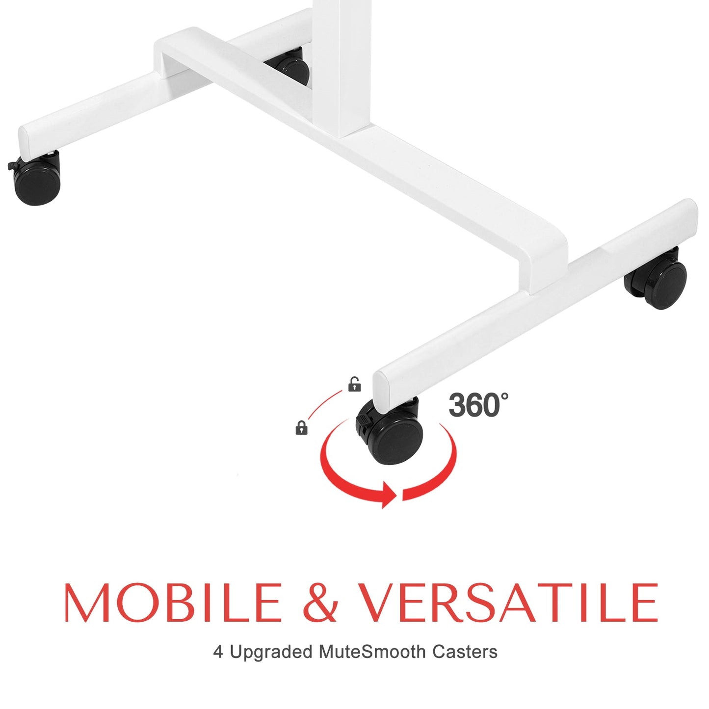 DeerRun® Adjustable Standing Desk - 31.5''L *18.9''W Large Rolling Laptop Desk for Treadmills