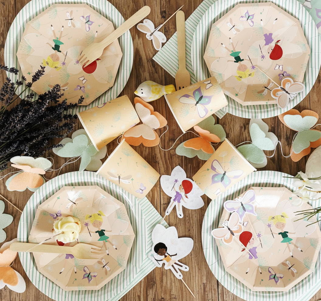 Mint Fine Stripes Plates (Set of 8)