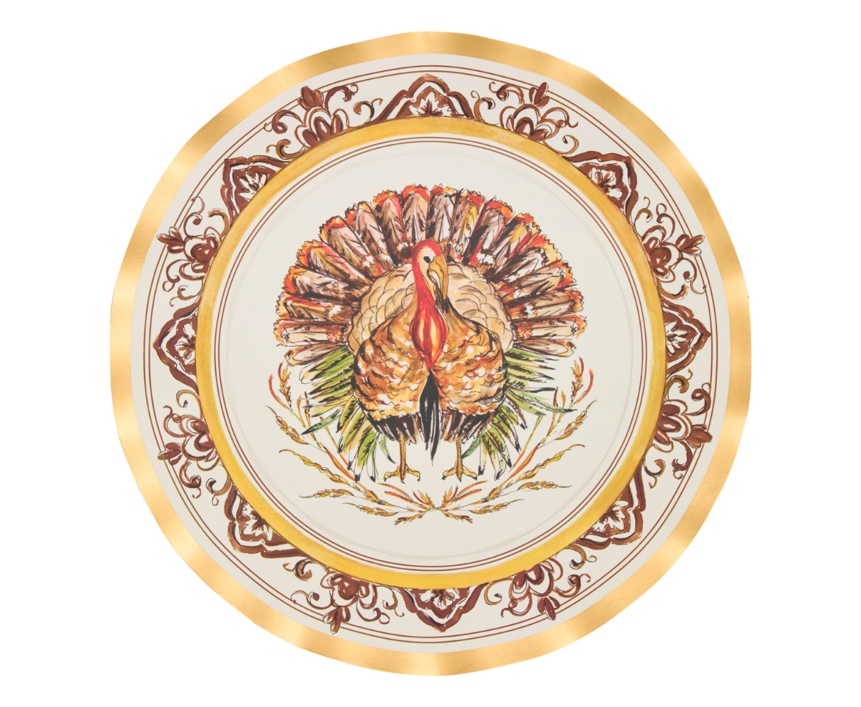 Turkey & Gourds Dinner Plates/8pk