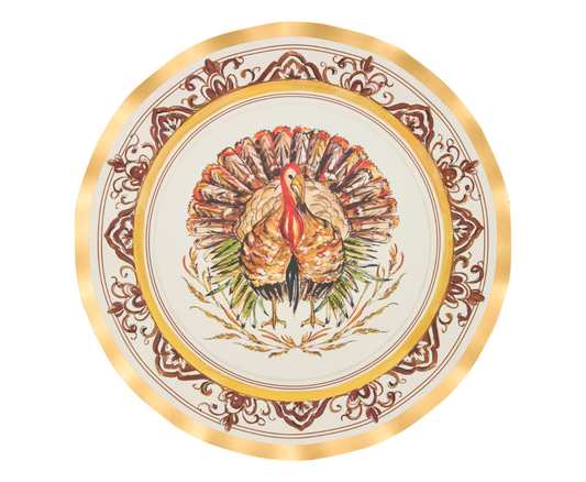 Turkey & Gourds Dinner Plates/8pk