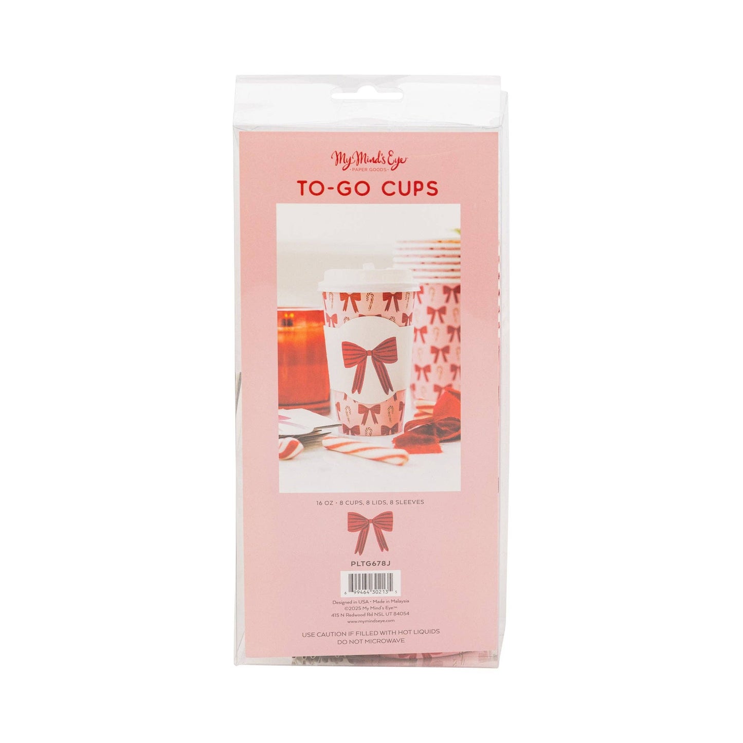 PLTG678J - Bows and Canes To Go Cups