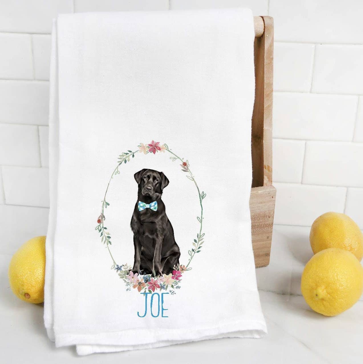 Custom Black Lab Tea Towel