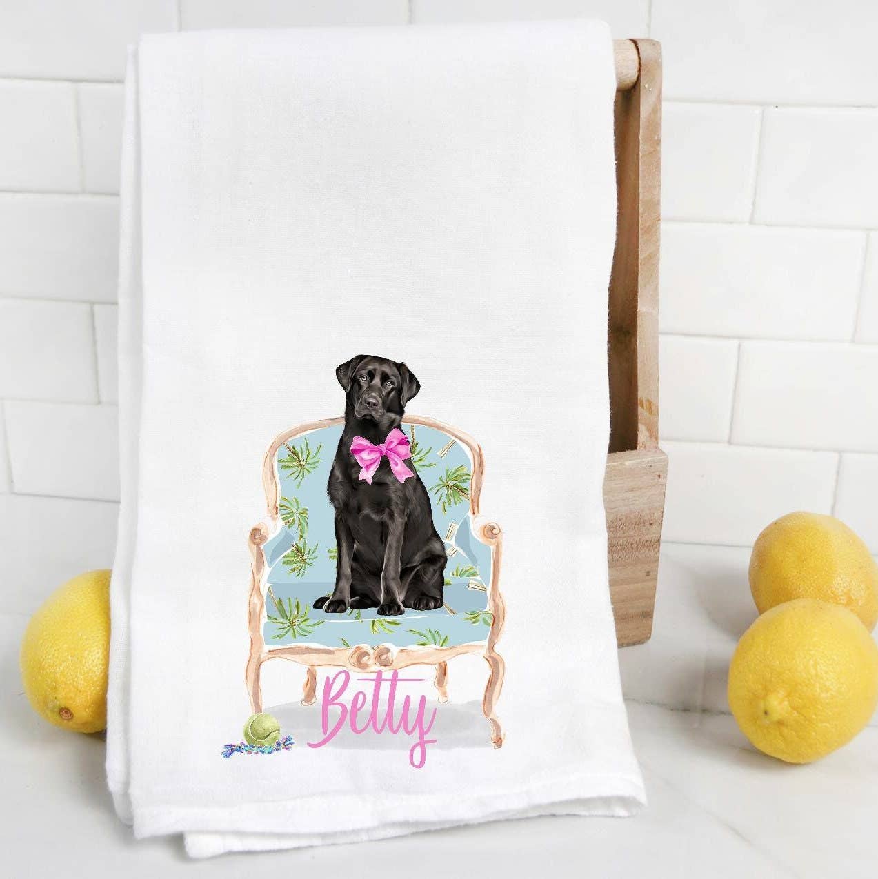 Custom Black Lab Tea Towel