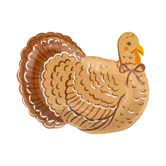 HRV1340 - Harvest Turkey Shaped Paper Plates