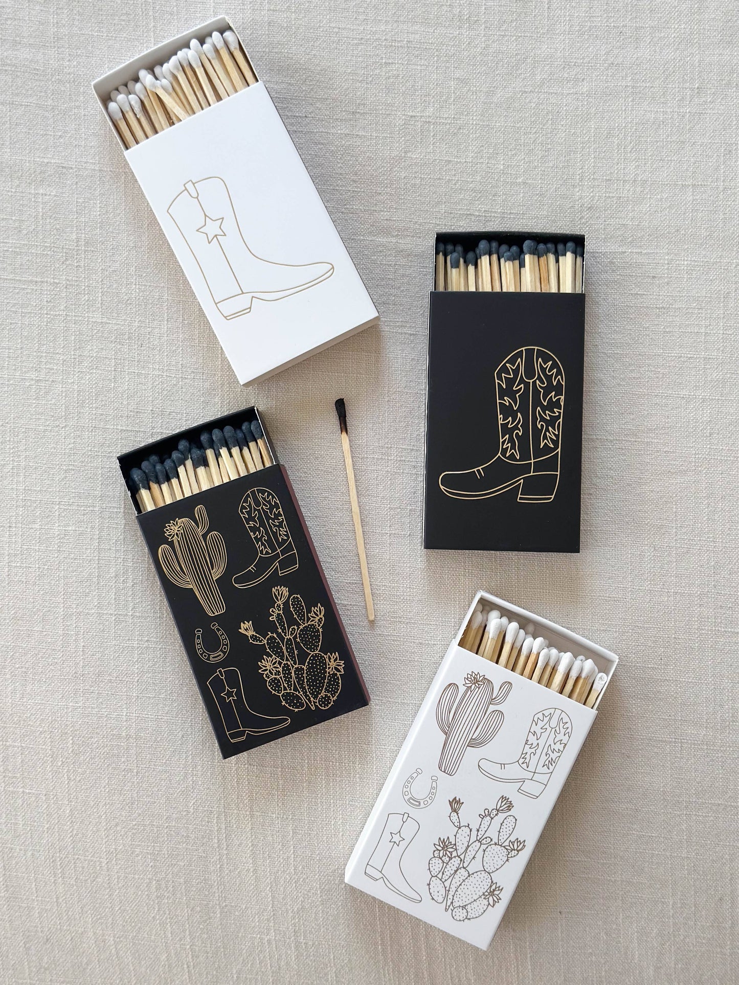 Black Oversized Cowboy Boot & Cactus Matches