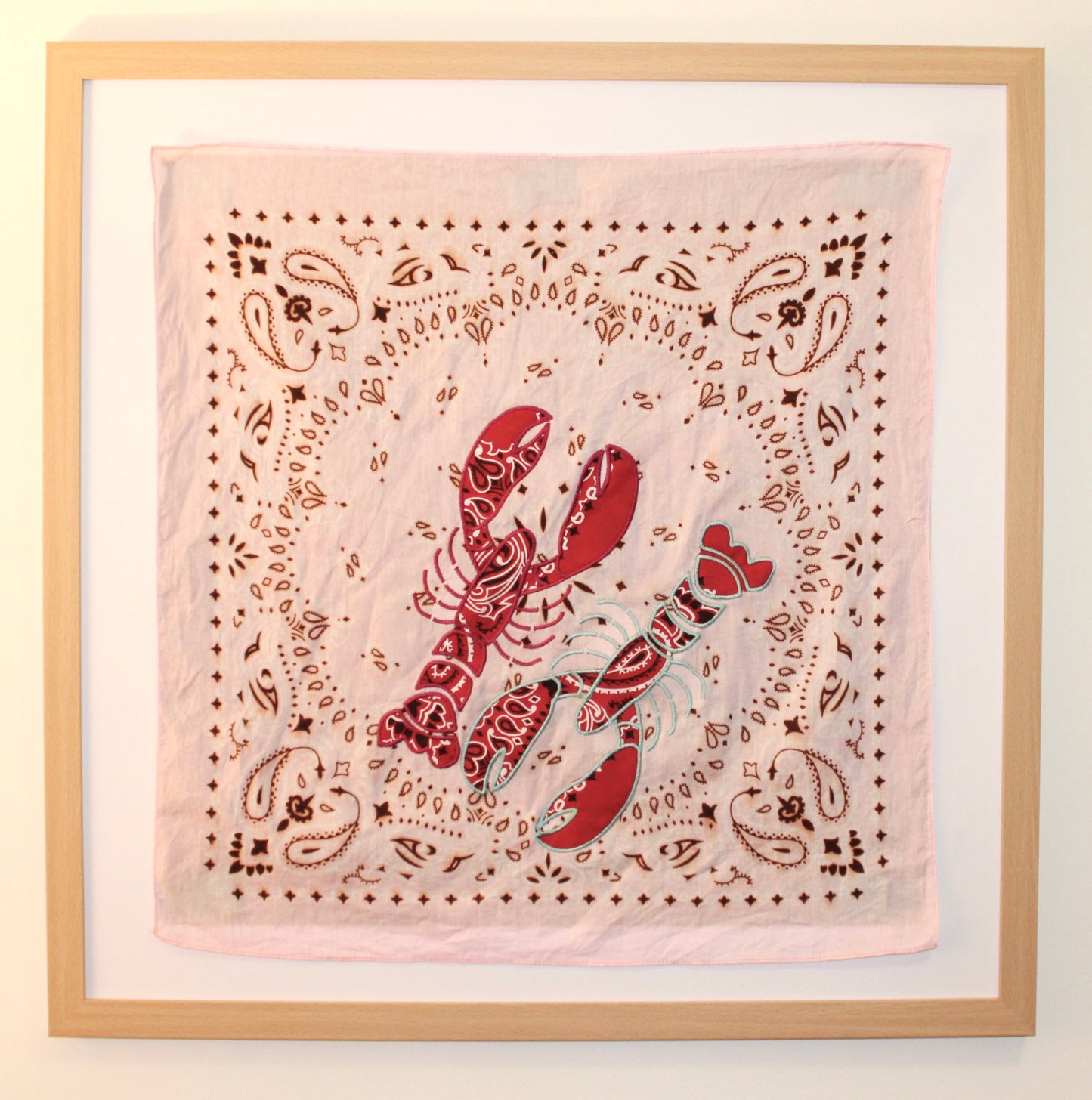 Twin Lobsters Bandana Embroidered Bandana