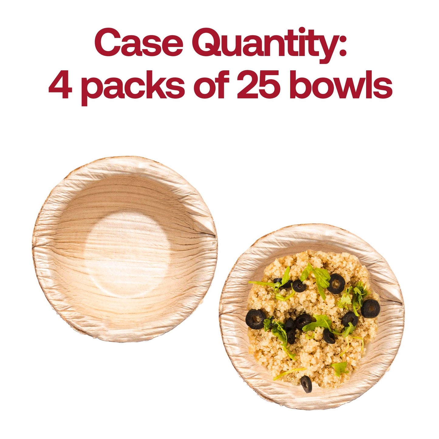 0.5 oz. Round Palm Leaf Eco Friendly Mini Dip Bowls - 25 pcs