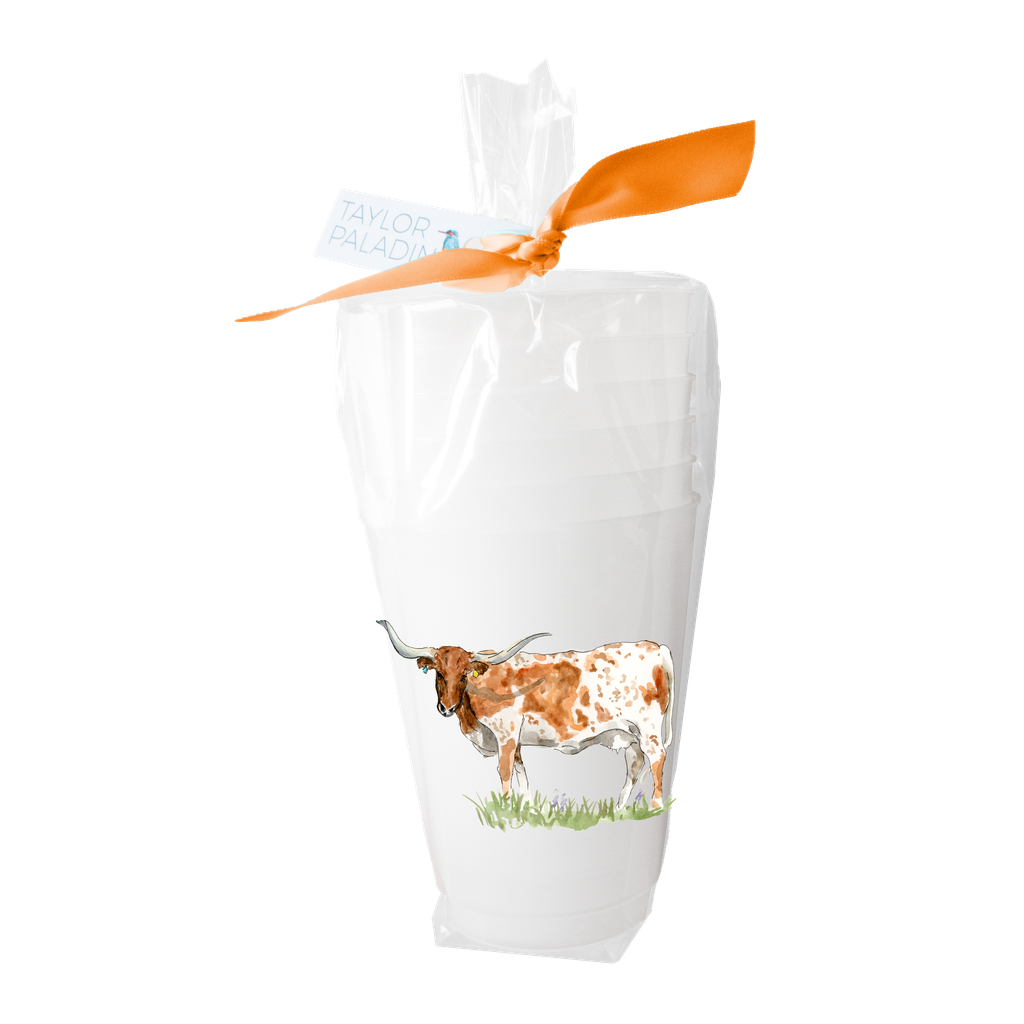 Texas Longhorn  Frosted Cups | Set of 6