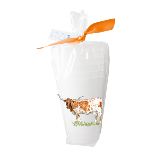 Texas Longhorn  Frosted Cups | Set of 6