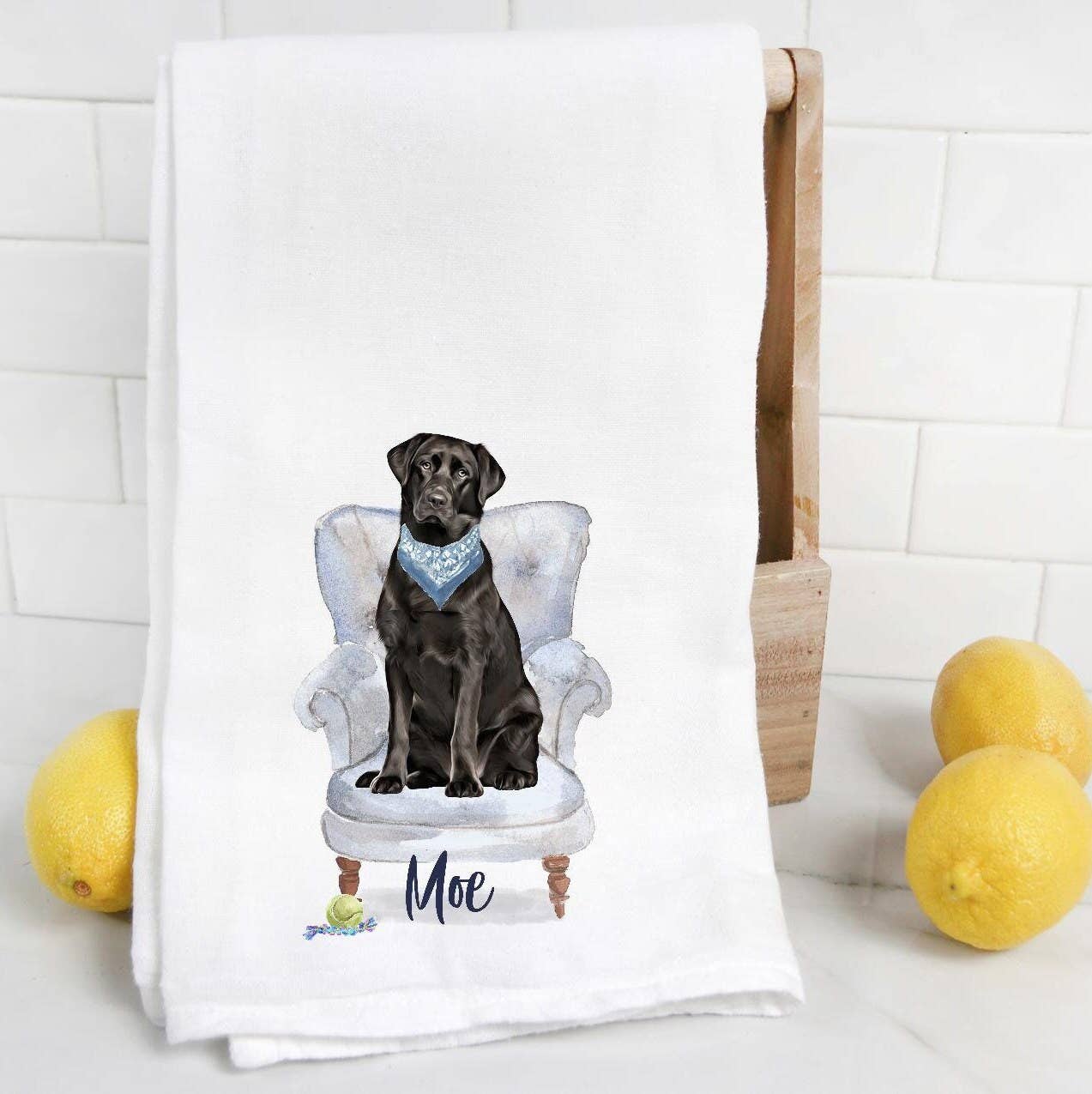 Custom Black Lab Tea Towel