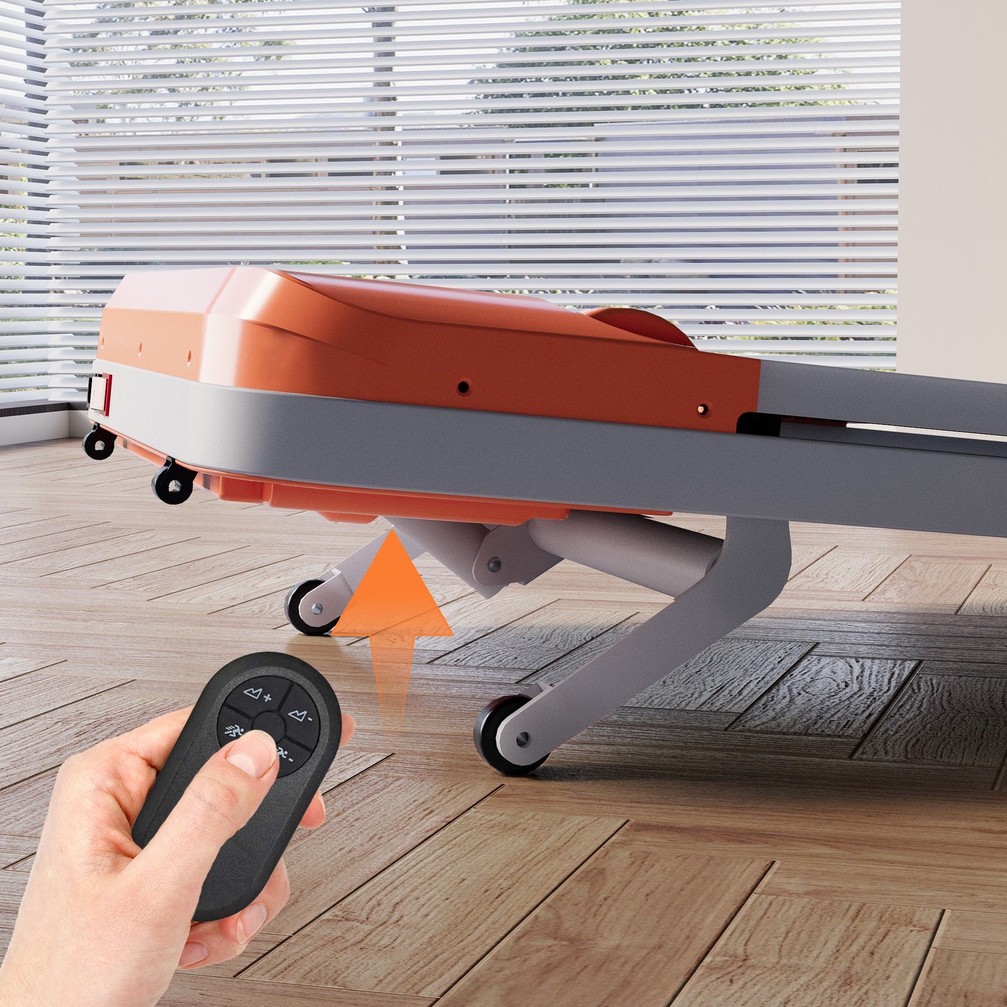 DeerRun Z10 12% Auto Incline Smart Walking Pad Treadmill with remote control-Orange