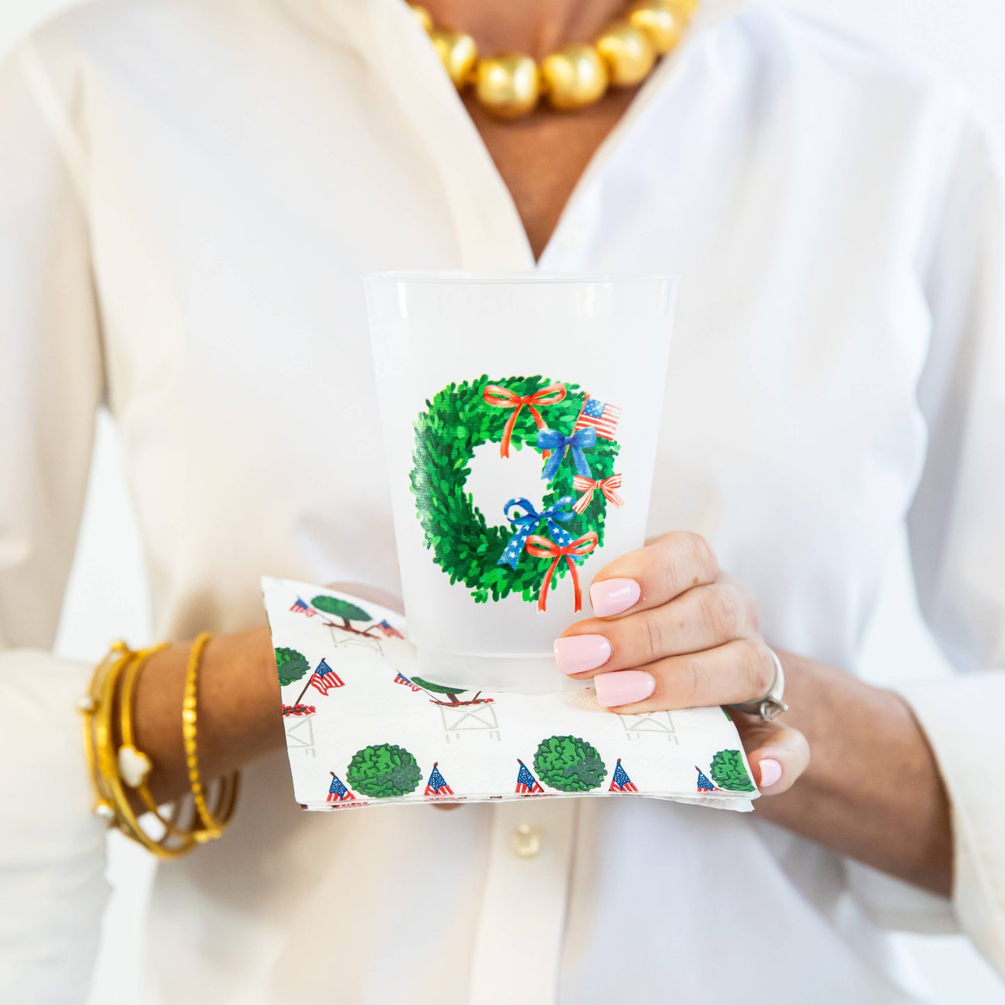 Paper Cocktail Napkins | Patriotic Topiary