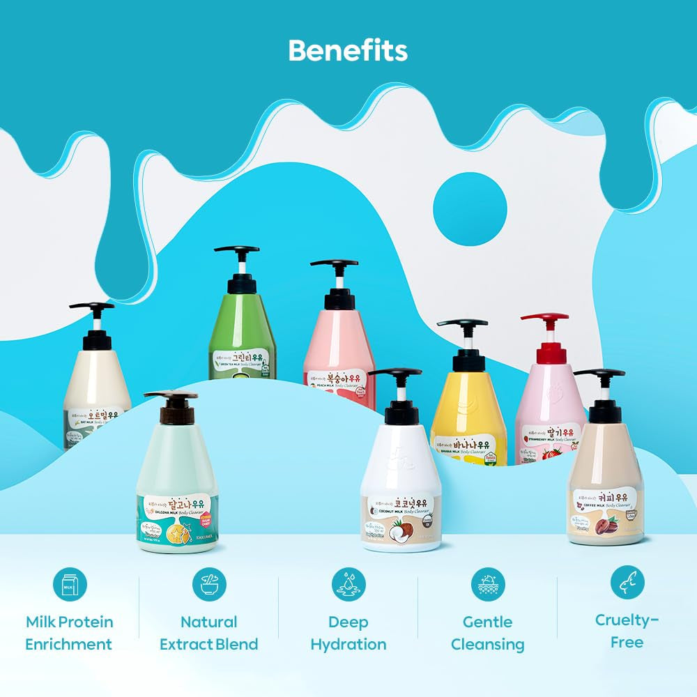 Kwailnara Coconut Milk Body Lotion & Body Wash Set – Deeply Hydrating & Refreshing Korean Skincare Set with Coconut Extract, 560G / 19.75Oz Each