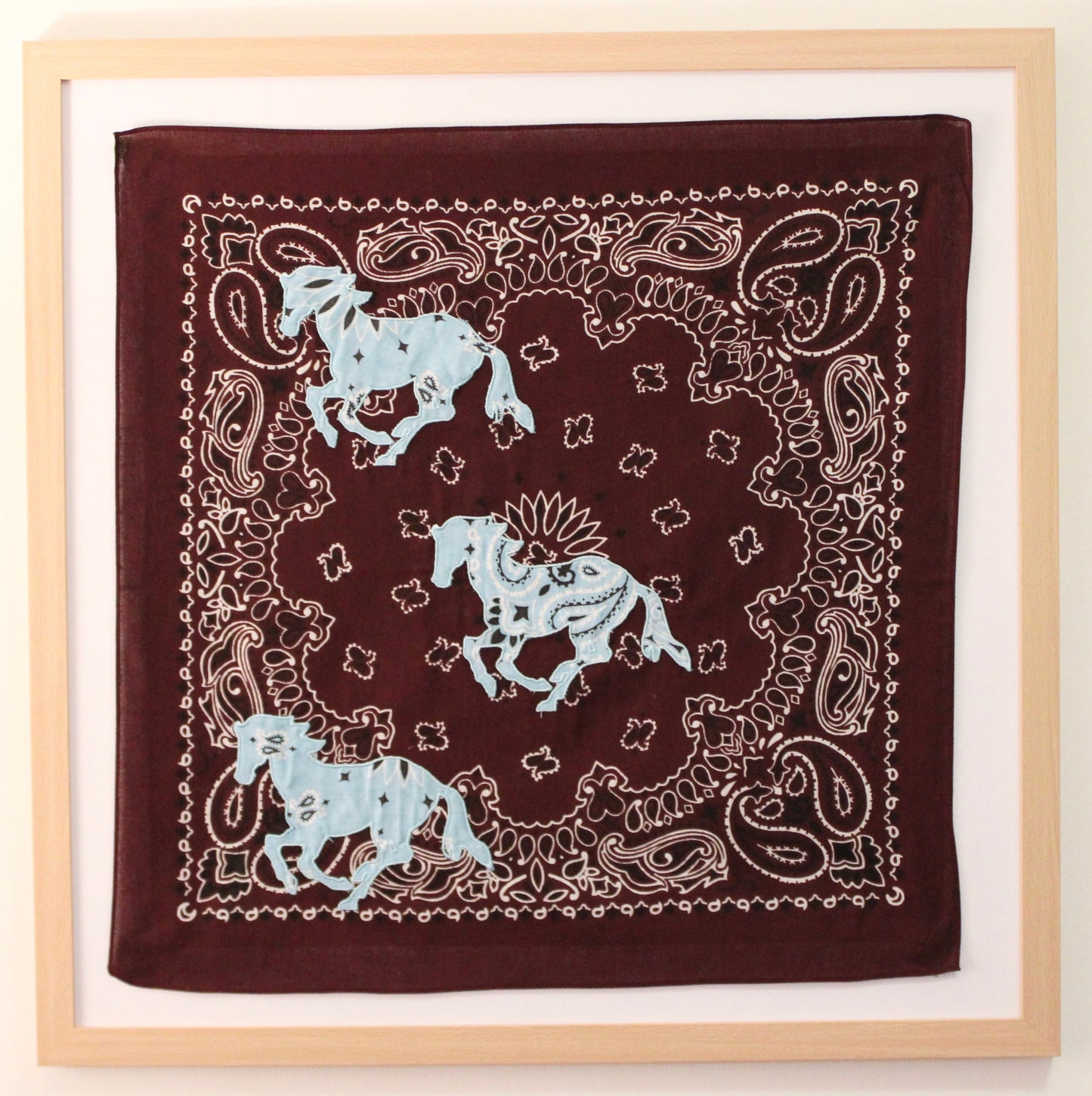 Wild Horses Embroidered Bandana
