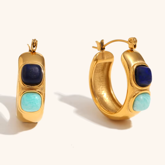 Harbor Stone Hoop Earrings