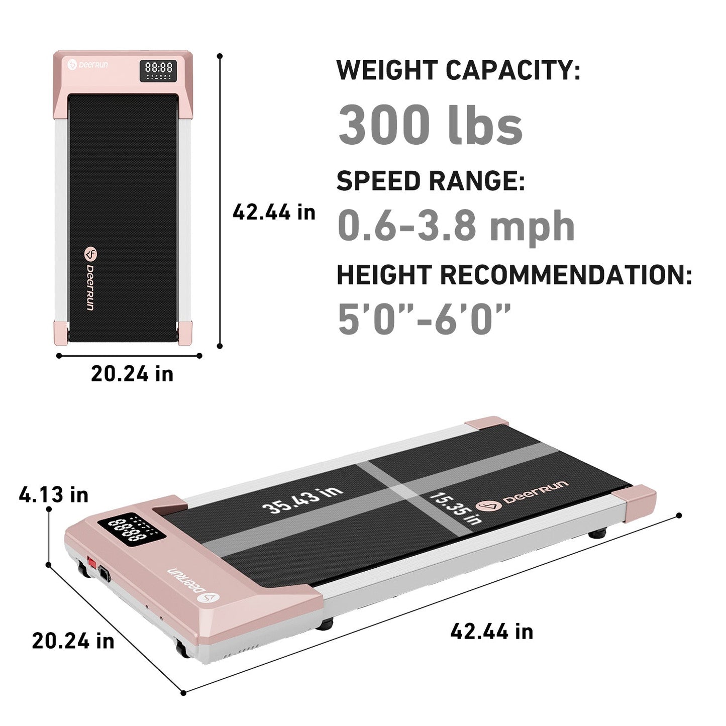 DeerRun Q1 Urban Mini Under-Desk Treadmill with Remote Control