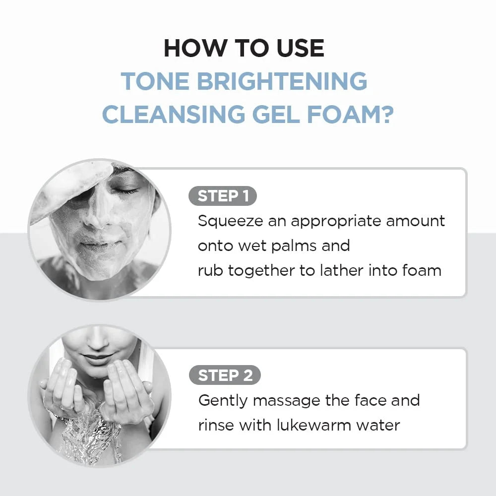 Madagascar Centella Tone Brightening Cleansing Gel Foam, 125Ml
