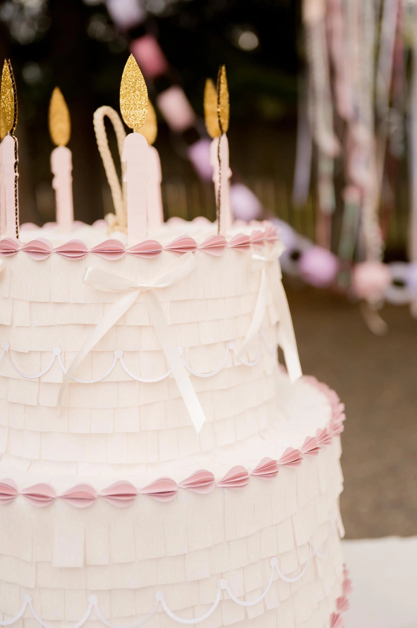 🎂 Birthday Cake Piñata – Handmade 24” Party Cake Decoration, Candy Holder