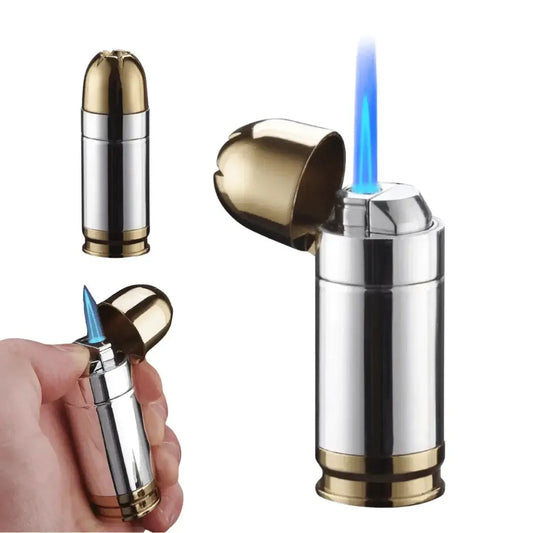 Bullet-Shaped Torch Lighter, 3-Inch, Blue Flame