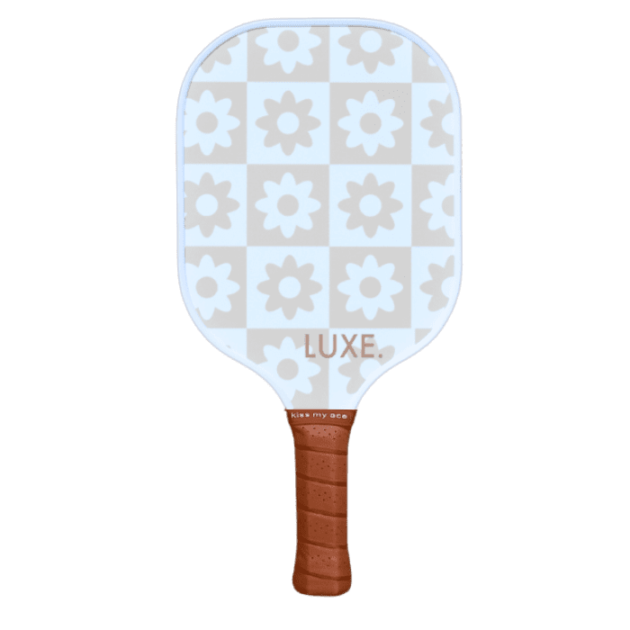 Checkered Flower PickleBall Paddle