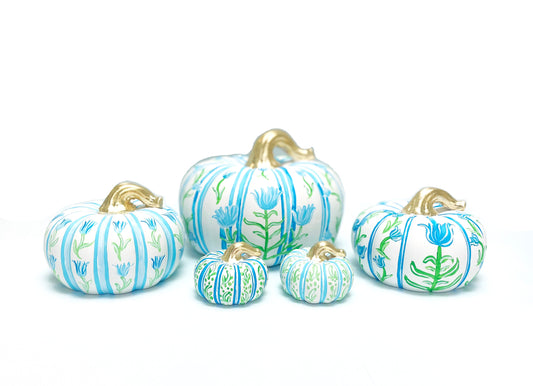 Elegant Hand-Painted Ceramic Pumpkins for Fall Decor