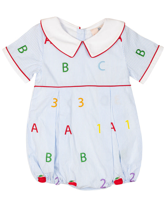 ABC 123 Embroidered Bubble- FINAL SALE