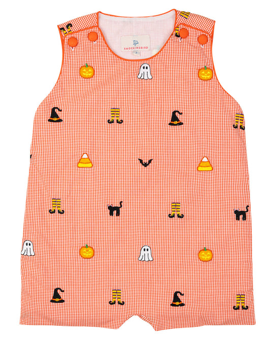 Spooky Embroidered Halloween Shortall