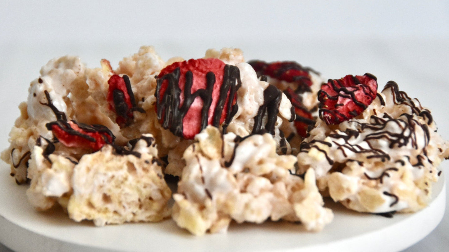 "Clusters" Chocolate Covered Strawberry Crispie Mix Clusters
