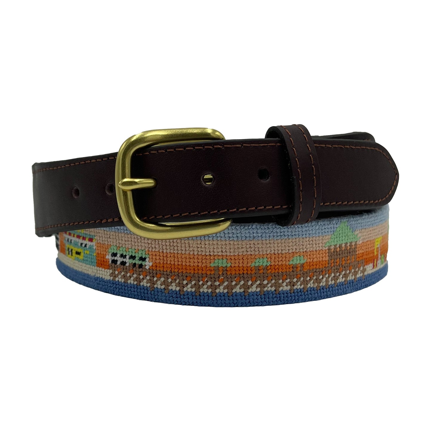 Folly Beach Sunrise Hand-stitched Needlepoint