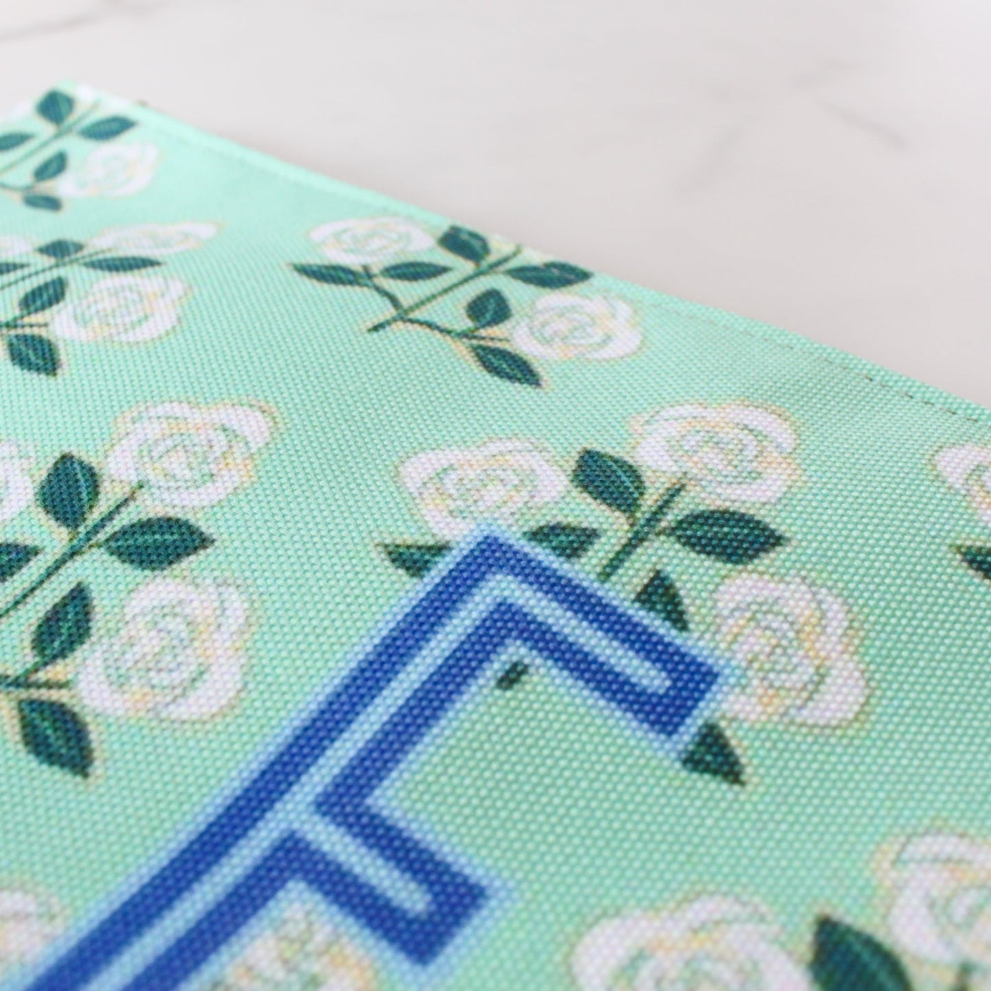 Single Initial - Small Flat Zip Pouch Betsy Green  - New!