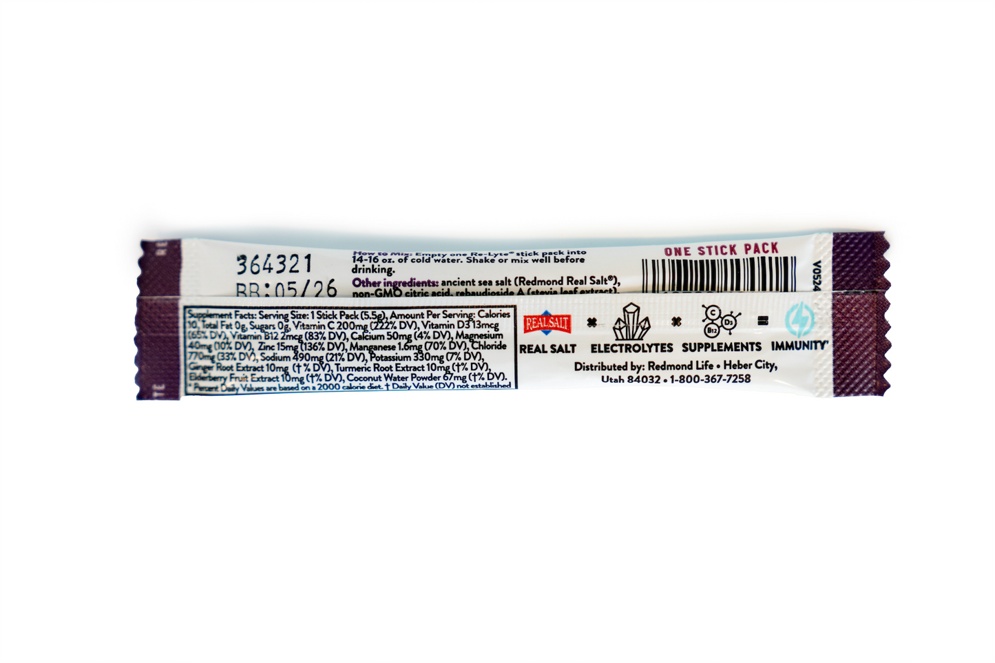 Re-Lyte Immunity Electrolyte Powder Sample Stick Pack