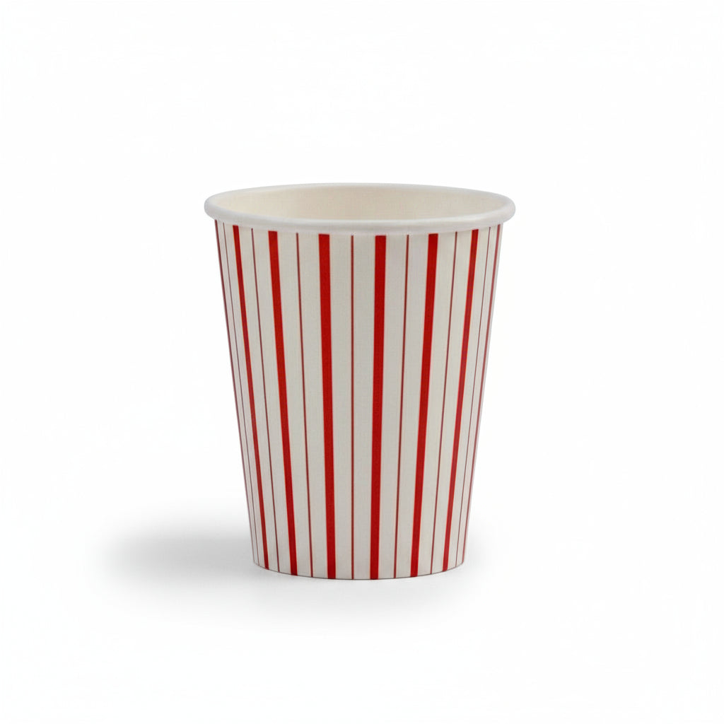 Red Fine Stripes Cups (Set of 8)