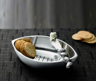 Polished Aluminum Football Dip Bowl