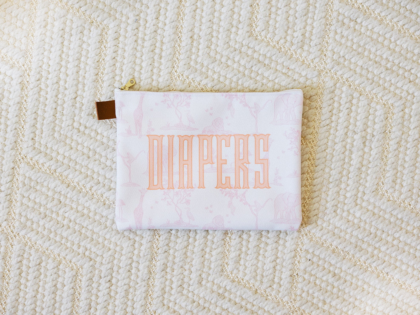 Zoo Toile Zipper Pouch
