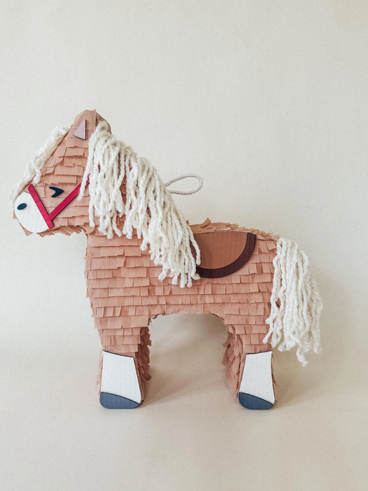 Birthday Horse Piñata – Handmade Party Decoration with String Mane & Candy Holder