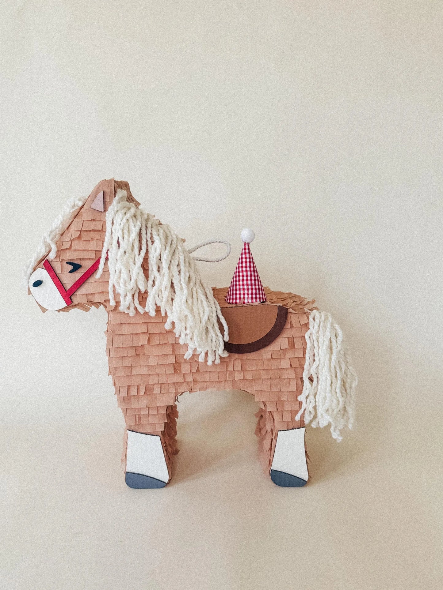 Birthday Horse Piñata – Handmade Party Decoration with String Mane & Candy Holder