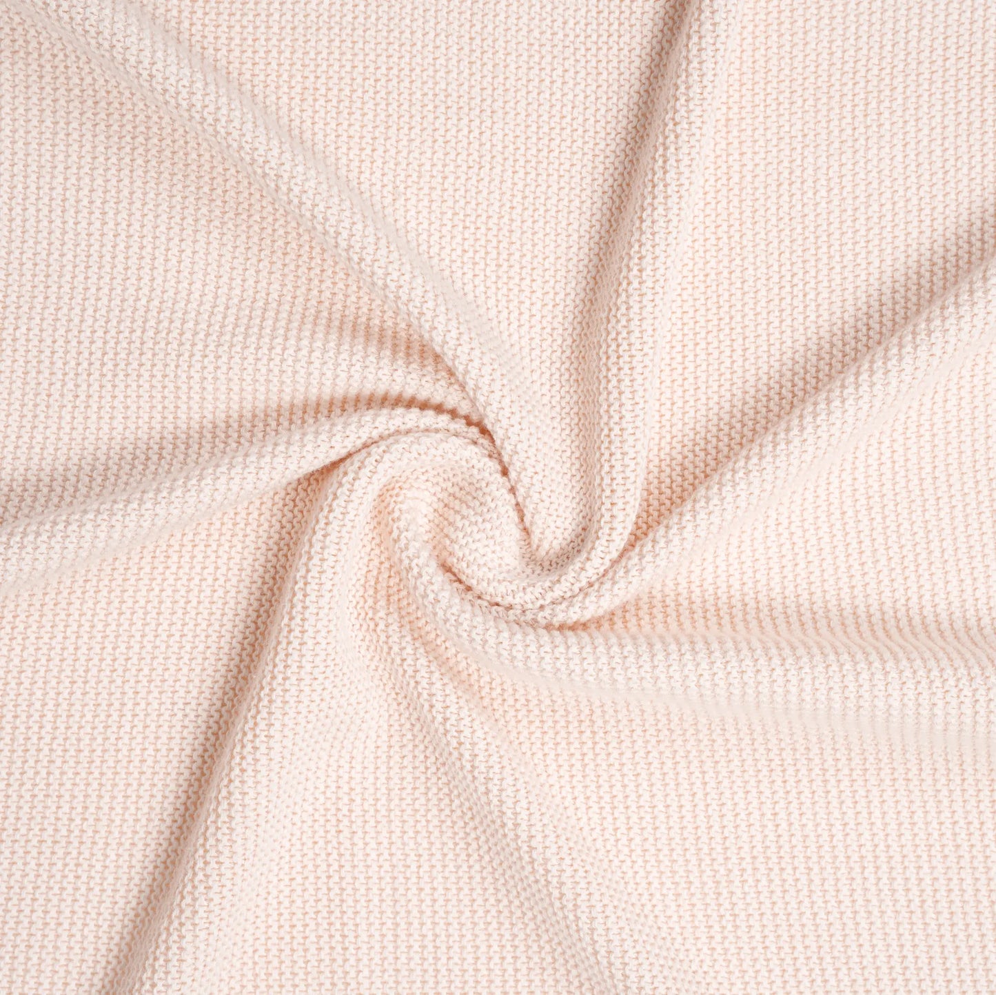 Ruffled Edge Knit Baby Blanket in Beige