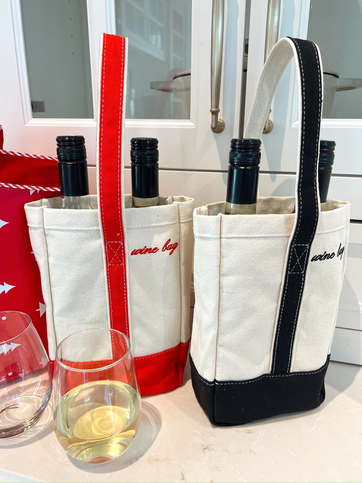 Embroidered Wine Bag