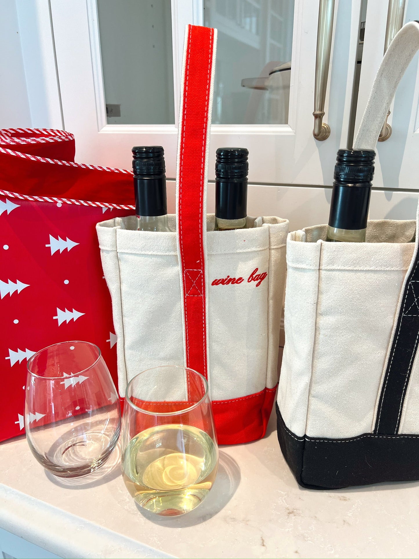Embroidered Wine Bag
