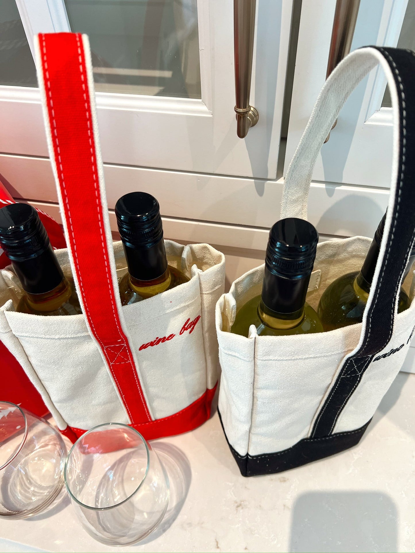 Embroidered Wine Bag