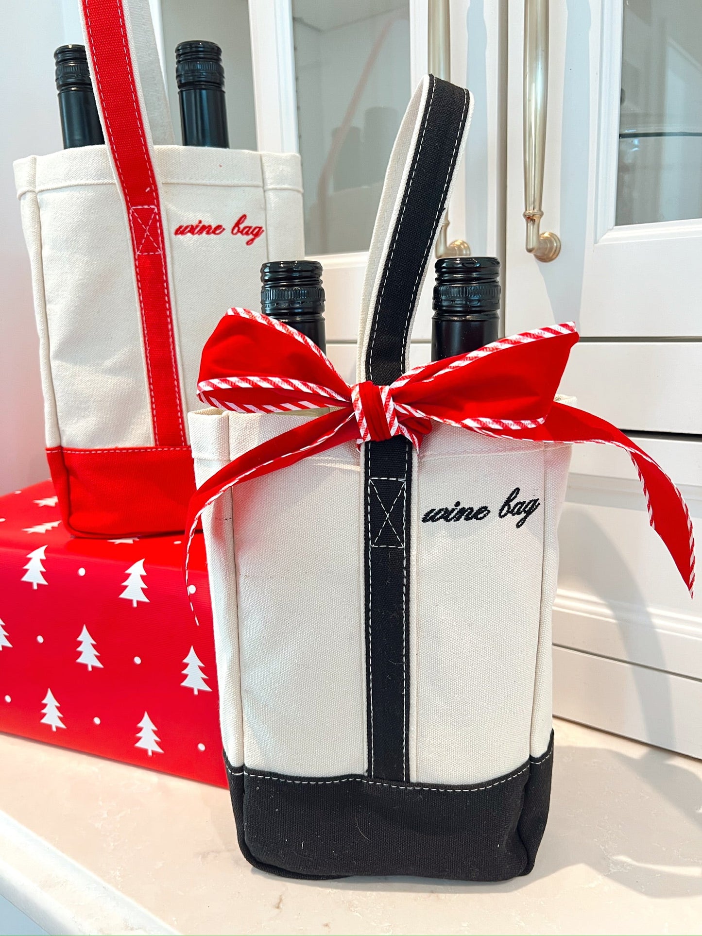 Embroidered Wine Bag