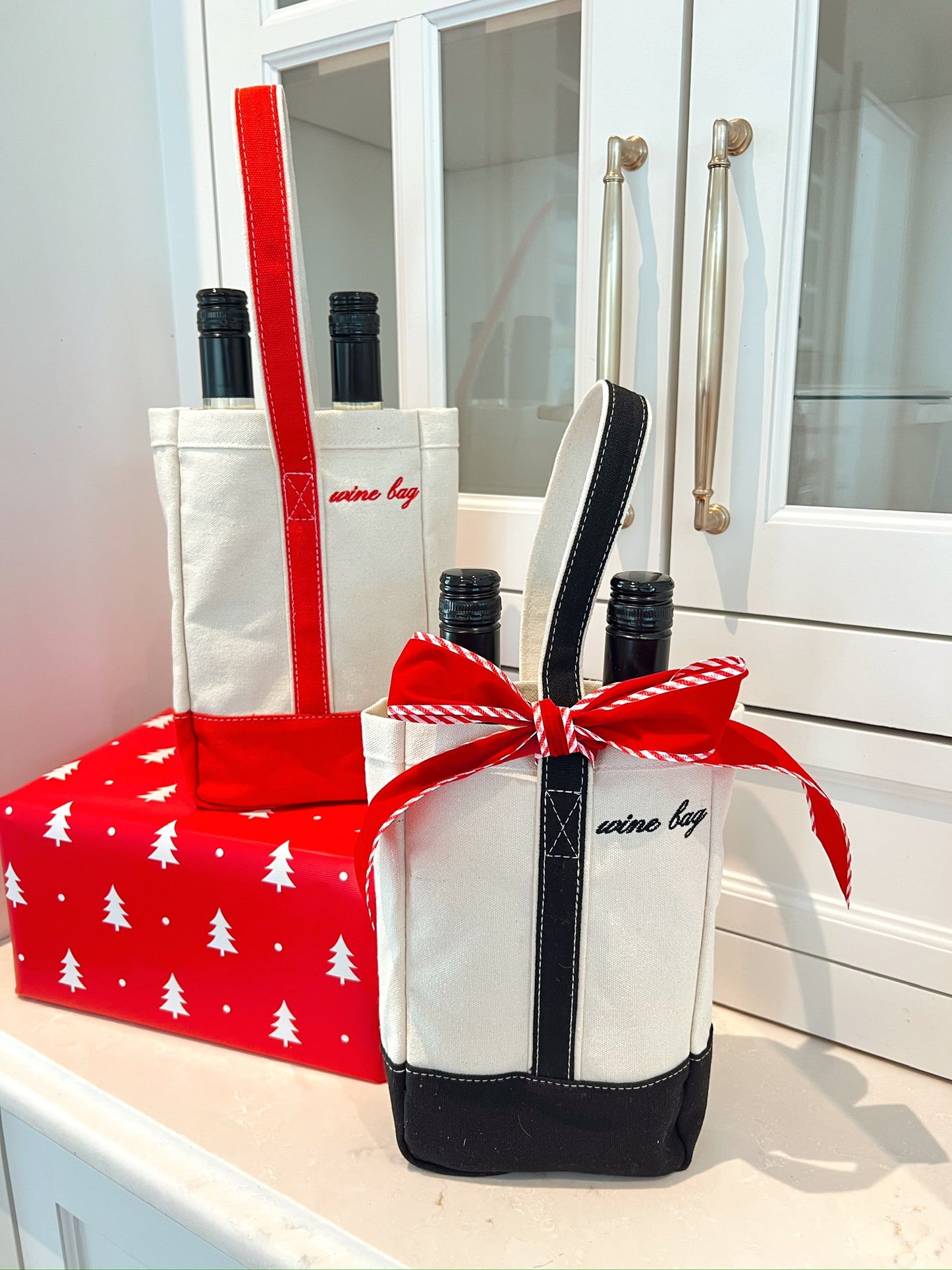 Embroidered Wine Bag