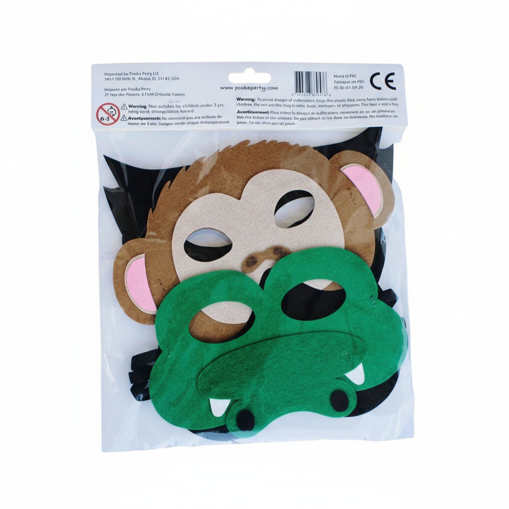 Tropical Animals Felt Masks (Set of 4)